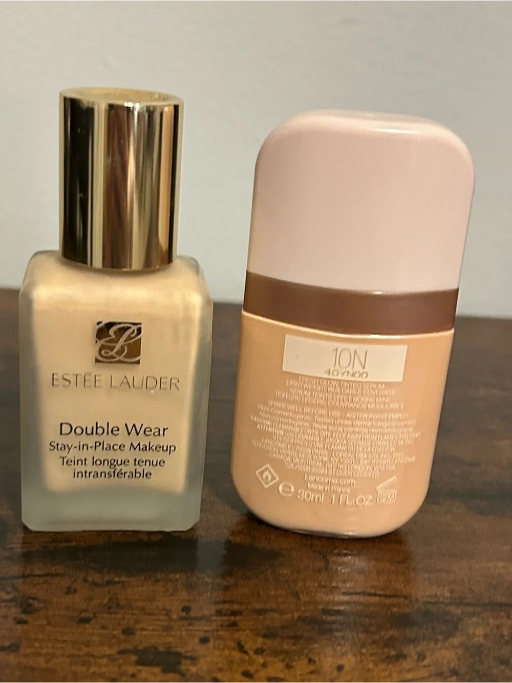 Estee Lauder Double Wear foundation and Lancôme Skin Idôle 3 Serum skin tint